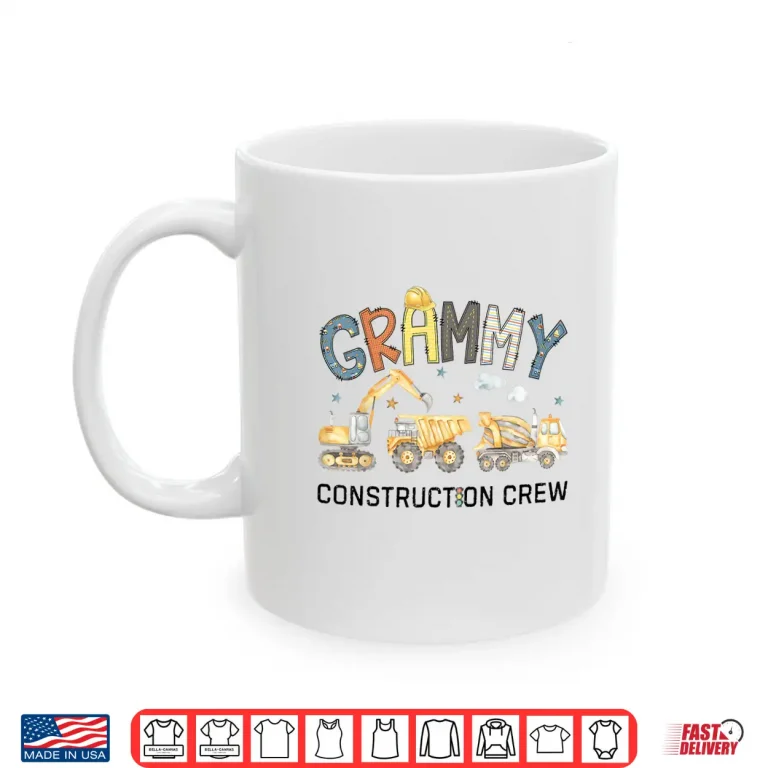 Mug Grammy Construction Crew Excavator Birthday Boy Party Shirt