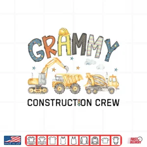 Design Grammy Construction Crew Excavator Birthday Boy Party Shirt