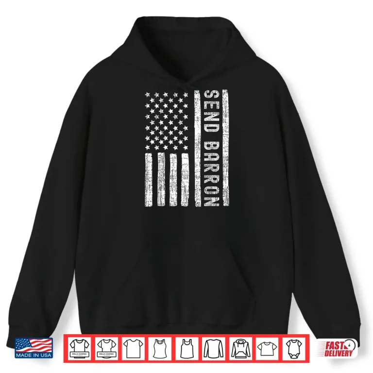 Hoodie Vintage Send Barron US Flag Shirt