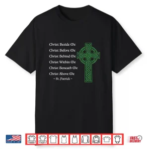 Prayer St Patricks Day Catholic Christian Celtic Cross Faith Shirt