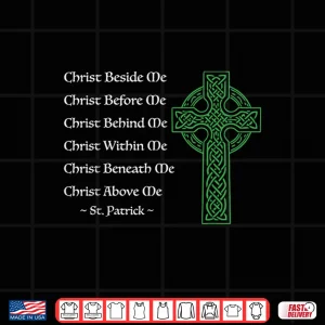 Design Prayer St Patricks Day Catholic Christian Celtic Cross Faith Shirt