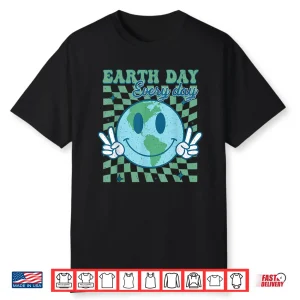 Earth Day Everyday Smile Face Hippie Planet Anniversary Shirt