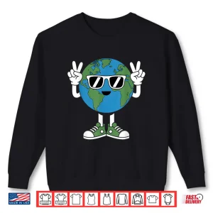 Sweatshirt Funny Earth Day Planet Peace Hand Boys Girls Kids Toddlers Shirt