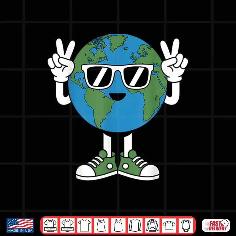 Design Funny Earth Day Planet Peace Hand Boys Girls Kids Toddlers Shirt