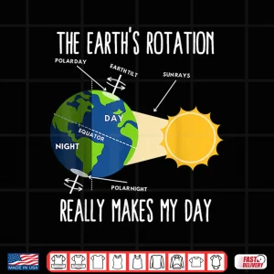 Design Funny Earth Rotation Earth Day Science Teacher Kids Women Shirt