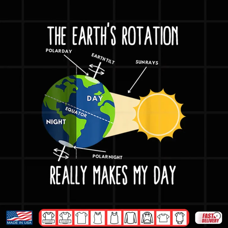 Design Funny Earth Rotation Earth Day Science Teacher Kids Women Shirt