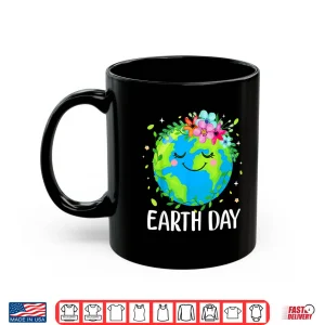 Mug Happy Earth Day Shirt Cute Earth With Floral Earth Day 2025 Shirt
