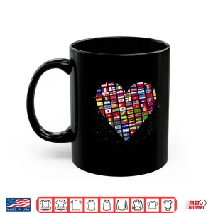 Mug Heart World Country Flags Planet Birthday Earth Day Shirt