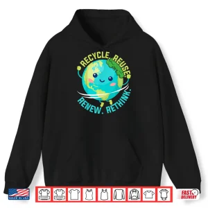 Hoodie Recycle Shirt Reuse Renew Rethink Earth Day Environment Kids Shirt