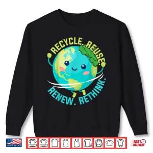 Sweatshirt Recycle Shirt Reuse Renew Rethink Earth Day Environment Kids Shirt