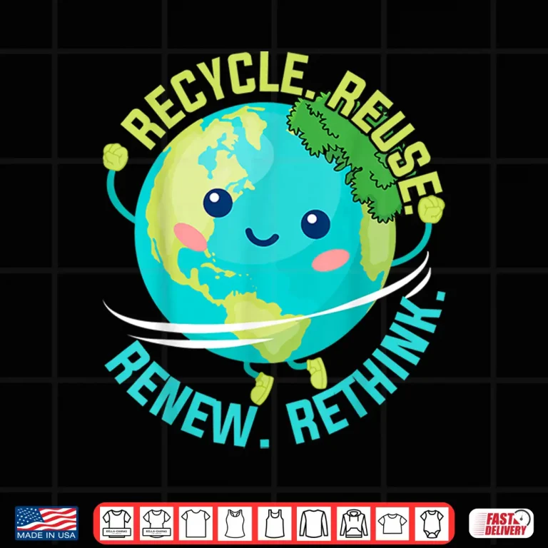 Design Recycle Shirt Reuse Renew Rethink Earth Day Environment Kids Shirt