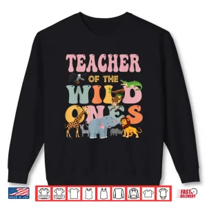 Sweatshirt Teacher of the Wild Ones Groovy Jungle Animal Earth Day Shirt