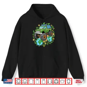 Hoodie Boys Earth Day Toddler Earth Monster Truck Shirt
