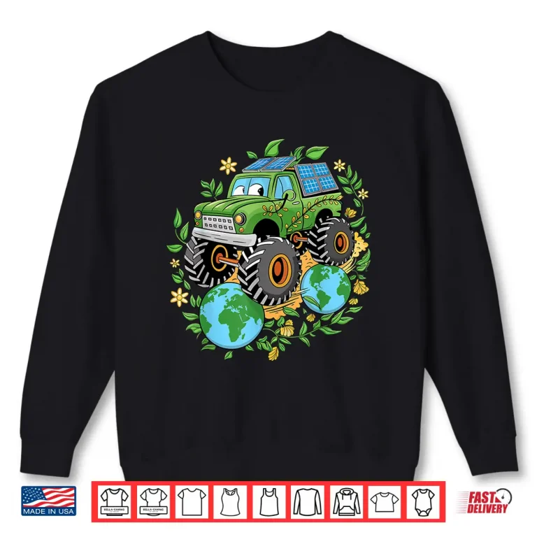 Sweatshirt Boys Earth Day Toddler Earth Monster Truck Shirt