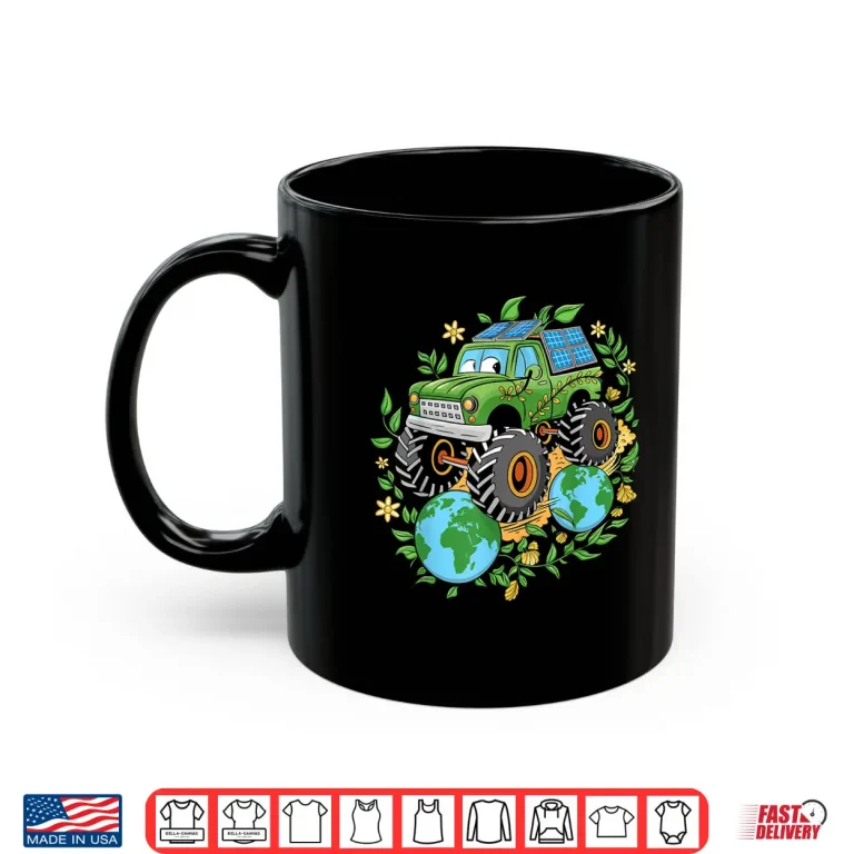 Mug Boys Earth Day Toddler Earth Monster Truck Shirt