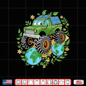 Design Boys Earth Day Toddler Earth Monster Truck Shirt