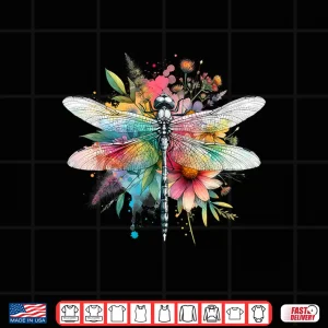 Design Earth Day Beautiful Dragonfly Watercolor Art Insect Lover Shirt