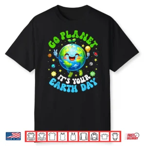 Go Planet Its Your Earth Day Environment Peace Sign Boy Girl Shirt