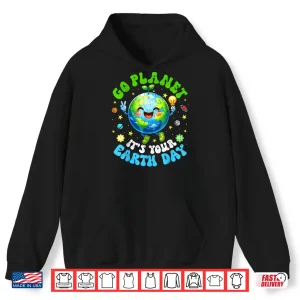 Hoodie Go Planet Its Your Earth Day Environment Peace Sign Boy Girl Shirt