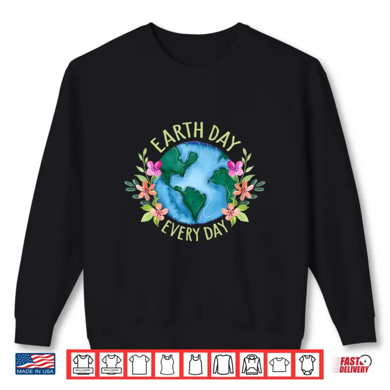 Sweatshirt Earth Day Everyday Retro Environmental Shirt Women Earth Day Shirt