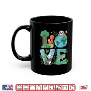 Mug Love Earth Day Planet 2025 Anniversary Environmental Animals Shirt