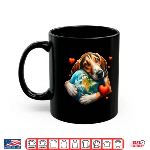 Mug American Foxhound Dog Earth Day Hug Love Owner Planet Globe Shirt