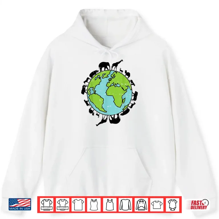 Hoodie Earth Animals Wildlife Conservation Environmentalist Gift Shirt