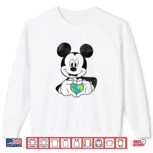 Sweatshirt Disney Mickey Friends Earth Day Mickey Holding Earth Shirt
