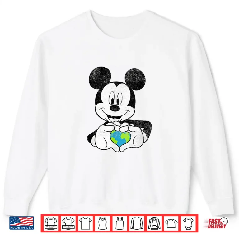 Sweatshirt Disney Mickey Friends Earth Day Mickey Holding Earth Shirt