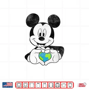 Design Disney Mickey Friends Earth Day Mickey Holding Earth Shirt
