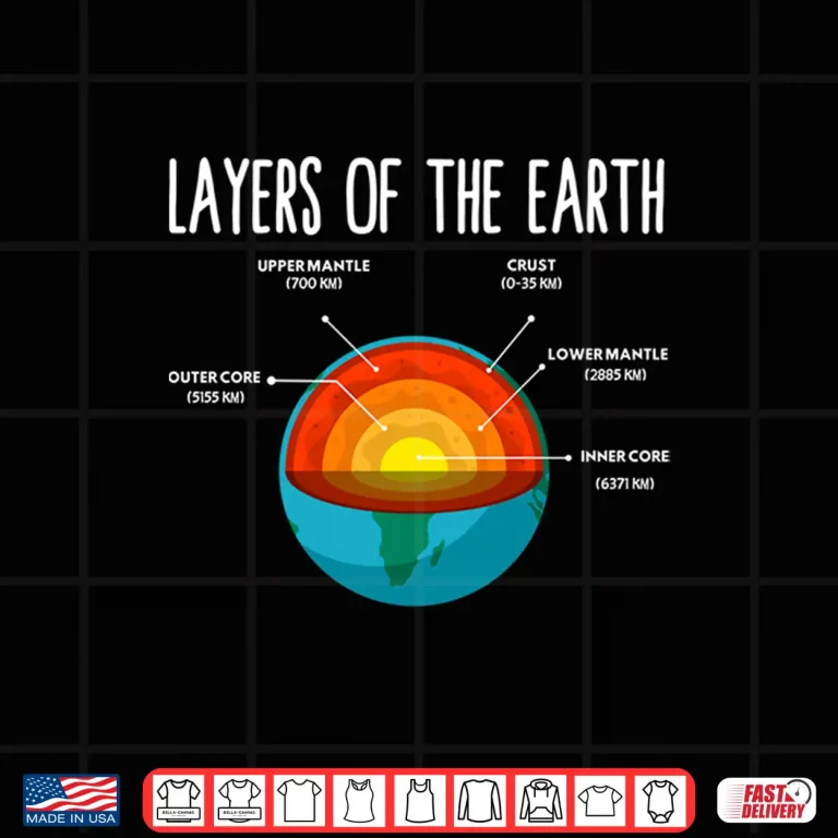 Design Earth Structure Earth Day Science Teacher Kids Boys Girls Shirt