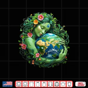 Design Green Mother Nature Earth Day Earth Mother Women Girl Shirt