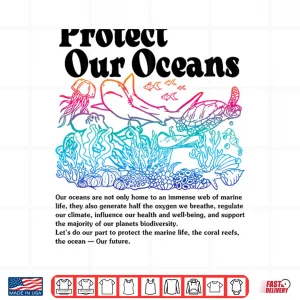 Design Protect Our Oceans Save Earth World Ocean Day 2023 On Back Shirt