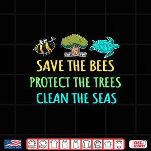 Design Recycling Environmentalist Bees Trees Earth Day Nature Lover Shirt