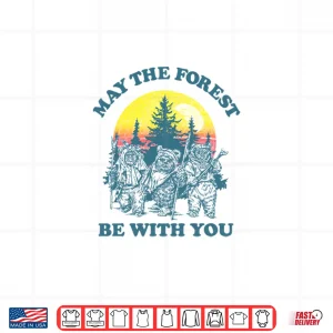 Design Star Wars Ewok Sunset May The Forest Be With You Earth Day Shirt