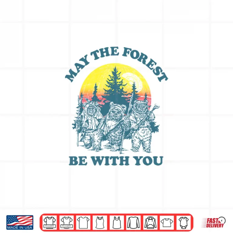 Design Star Wars Ewok Sunset May The Forest Be With You Earth Day Shirt