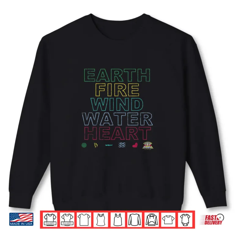 Sweatshirt Captain Planet Earth Day Earth Wind Fire Water Heart Symbols Shirt
