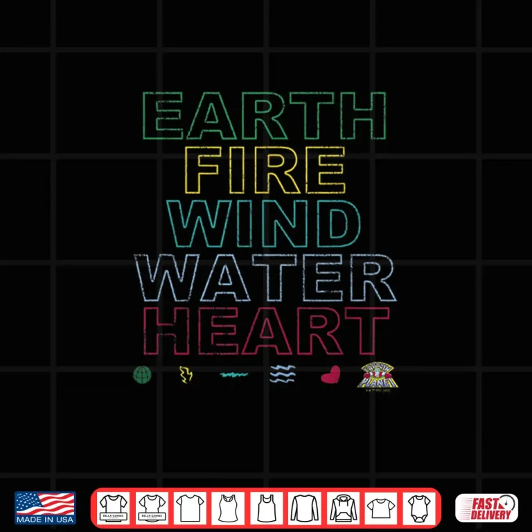 Design Captain Planet Earth Day Earth Wind Fire Water Heart Symbols Shirt