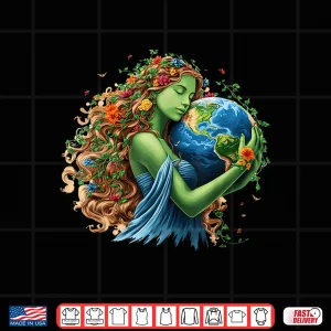 Design Earth Day 2026 Green Mother Nature Planet Women Girls Shirt