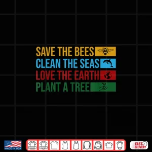 Design Earth Day 2022 Planet Environmental Science Save The Bees Shirt