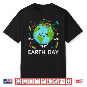 Earth Day Shirt Floral Cute & Peaceful Planet Earth Day 2025 Shirt