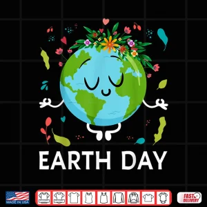 Design Earth Day Shirt Floral Cute Peaceful Planet Earth Day 2025 Shirt