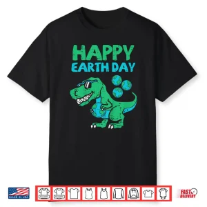 Kids Happy Earth Day Trex Dinosaur Cute Dino Boys Kids Toddlers Shirt