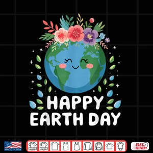 Design Happy Earth Day Shirt for Women Kids Teachers Floral Shirt