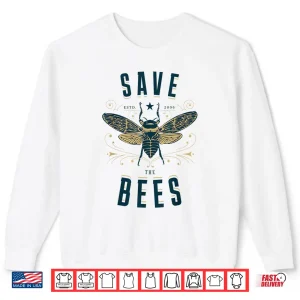 Sweatshirt Retro Save the Bees Apiary Shirt Bee Beekeeper Earth Day Shirt