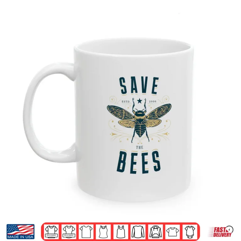 Mug Retro Save the Bees Apiary Shirt Bee Beekeeper Earth Day Shirt