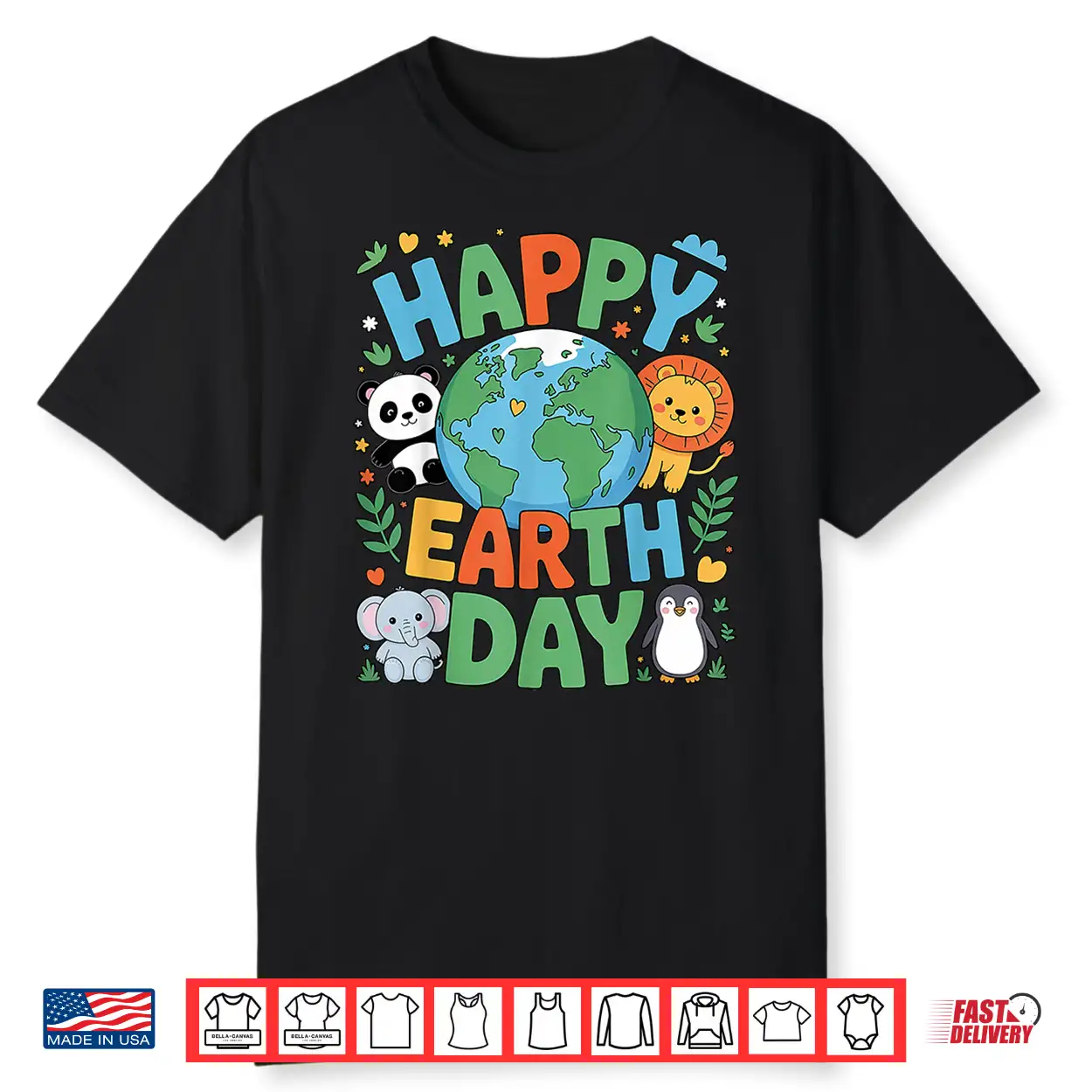 Smiling Earth Surrounded By Baby Animals Happy Earth Day Shirt Smiling Earth Surrounded By Baby Animals Happy Earth Day Shirt