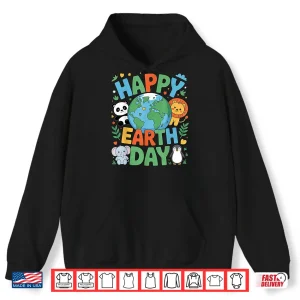 Smiling Earth Surrounded By Baby Animals Happy Earth Day Shirt 1 Hoodie Smiling Earth Surrounded by Baby Animals Happy Earth Day Shirt
