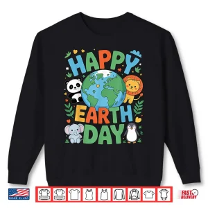 Smiling Earth Surrounded By Baby Animals Happy Earth Day Shirt 2 Sweatshirt Smiling Earth Surrounded by Baby Animals Happy Earth Day Shirt