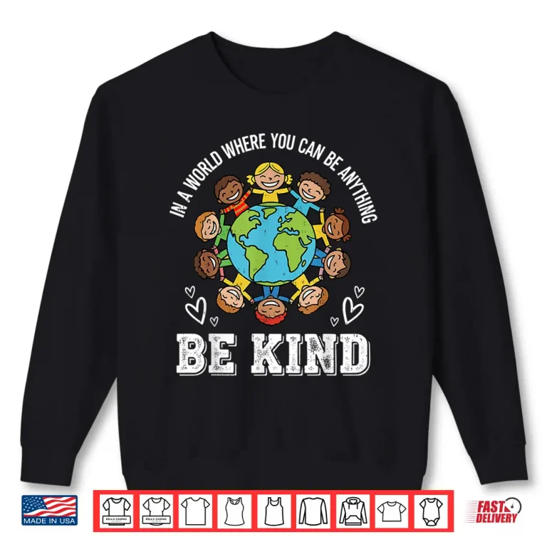 Sweatshirt Unity Day Orange Be Kind Earth Anti Bullying Boys Girls Kids Shirt
